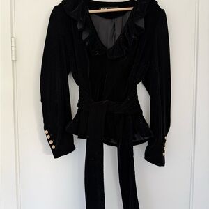 Zara Black Velvet Blazer